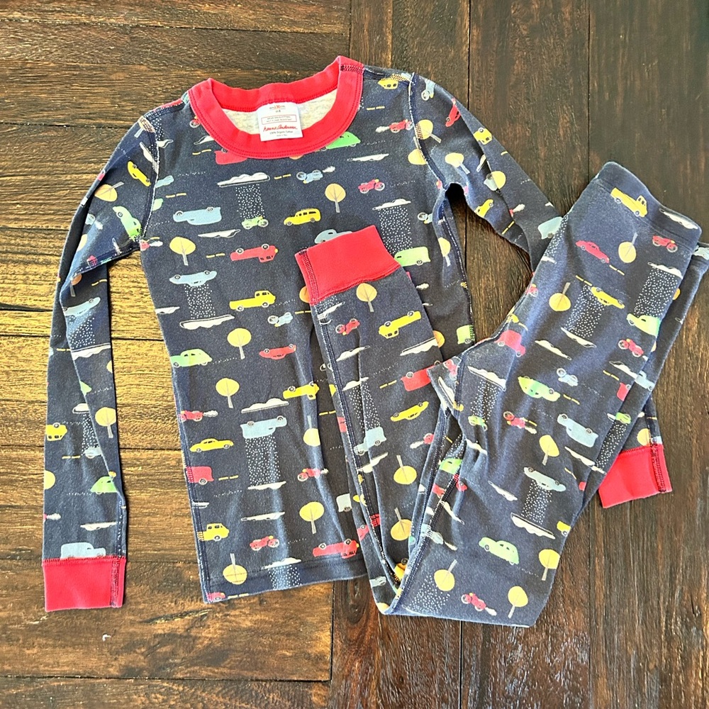 Hanna Andersson Organic Cotton Long John’s Pajamas- Car Print